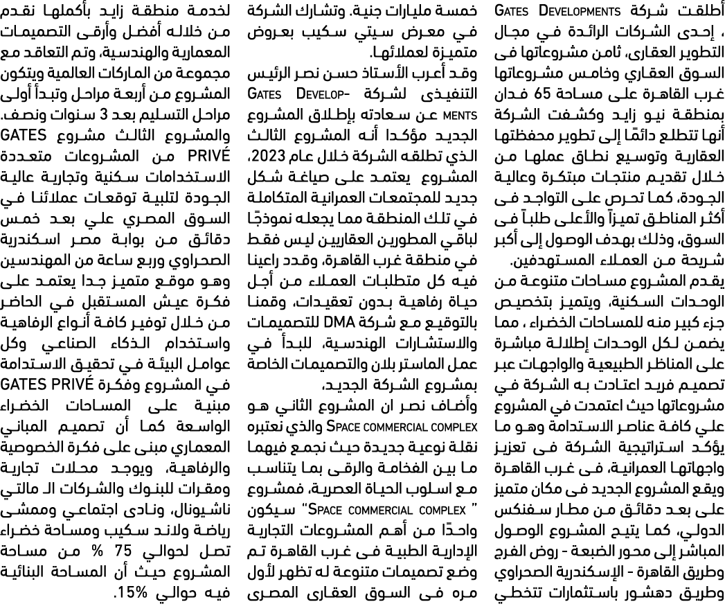 أطلقت شركة Gates Developments ، إحدى الشركات الرائدة في مجال التطوير العقارى، ثامن مشروعاتها فى السوق العقاري وخامس م...